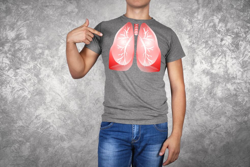 ilustracija pluća muškarca